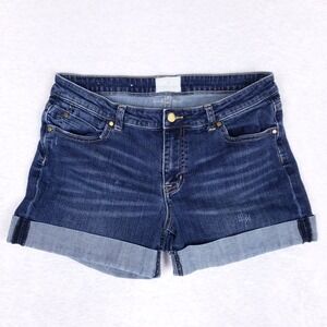 Caslon Cuffed Denim Shorts Classic Fit Blue Casual Summer Off Duty Style Size 32